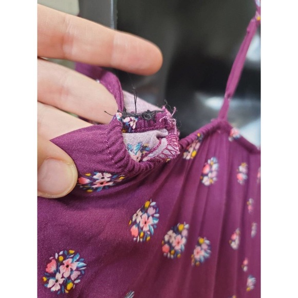 Old Navy Womens Purple Floral Rayon Scoop Neck Sleeveless Long Maxi Dress Size M - Picture 13 of 16